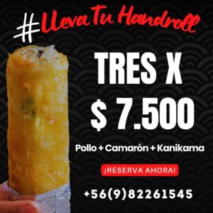 Trío Handroll Tradicional, Camarón, Pollo, Kanikama